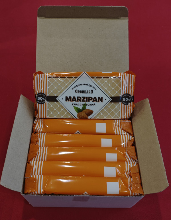 №1 TM Grondard      (11132) Марципан 50%, (блок 6 шт по 200г)        в Торжке