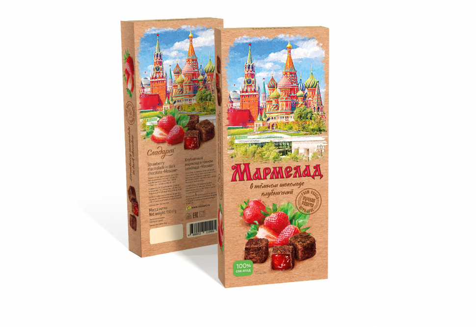  Сладарт Мармелад Клубничный в темном шоколаде, 150г  в Торжке