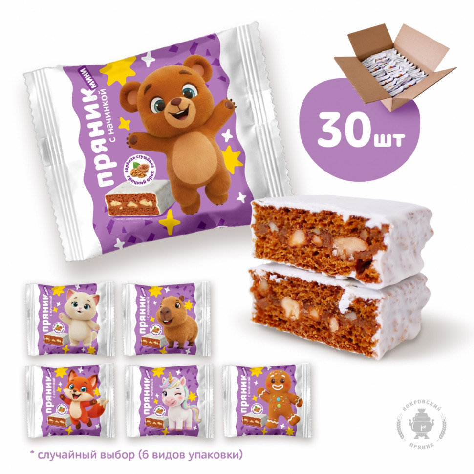  Пряник МИНИ  коробка (30шт по 60г) в Торжке